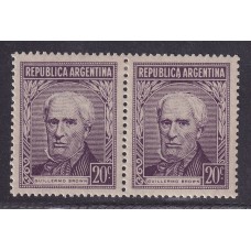 ARGENTINA 1954 GJ 1036a PAREJA DE ESTAMPILLAS NUEVAS CON GOMA UNA CON FILIGRANA RAYA U$ 20